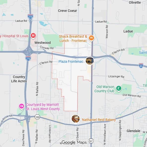 Map of Frontenac, MO