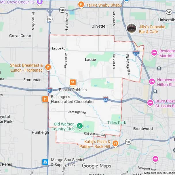 Map of Ladue, MO