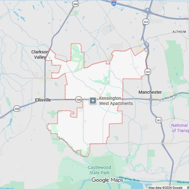Map of Ballwin, MO
