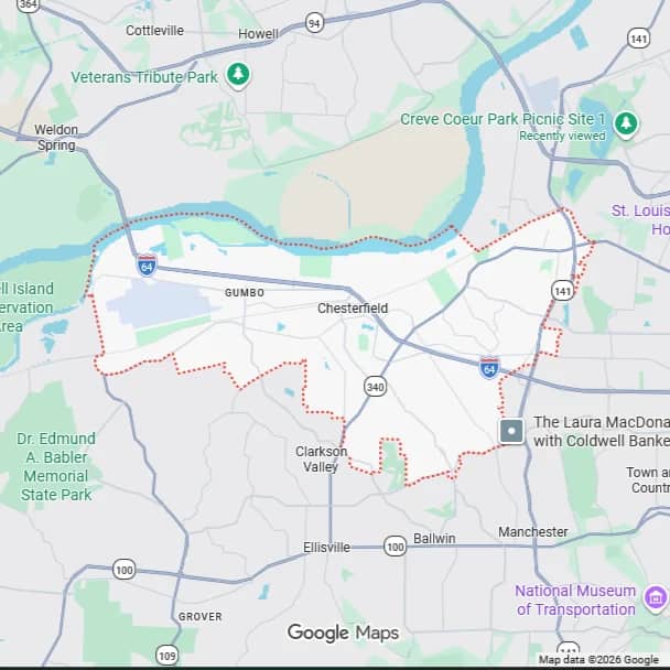 Map of Chesterfield, MO