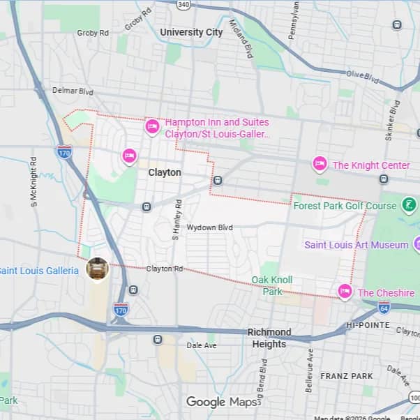 Map of Clayton, MO