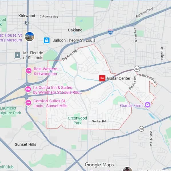 Map of Crestwood, MO