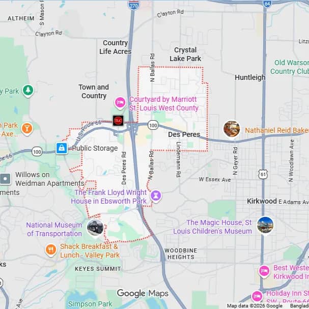 Map of Des Peres, MO