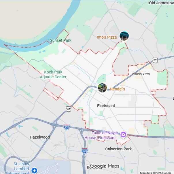 Map of Florissant, MO