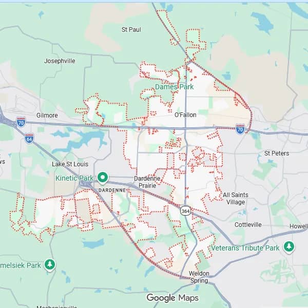 Map of O'Fallon, MO