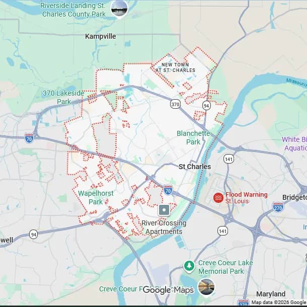 Map of St. Charles, MO