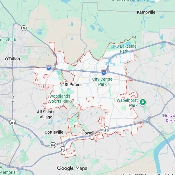 Map of St. Peters, MO