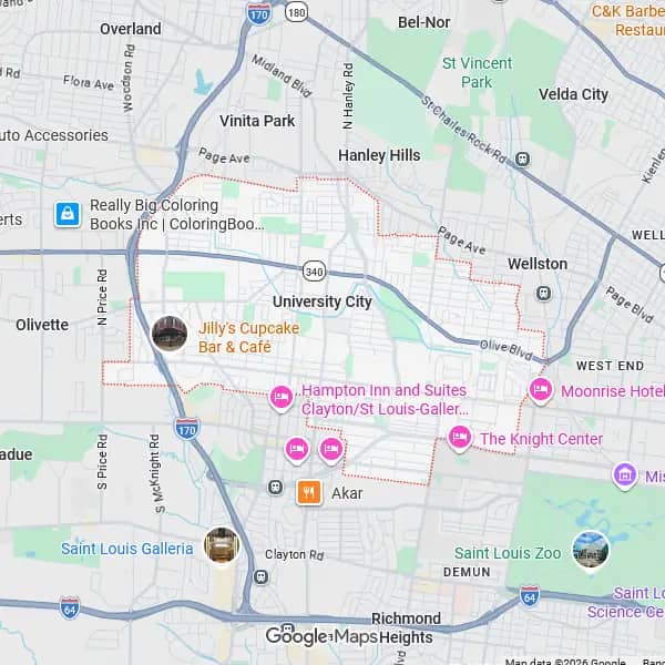 Map of University City, MO