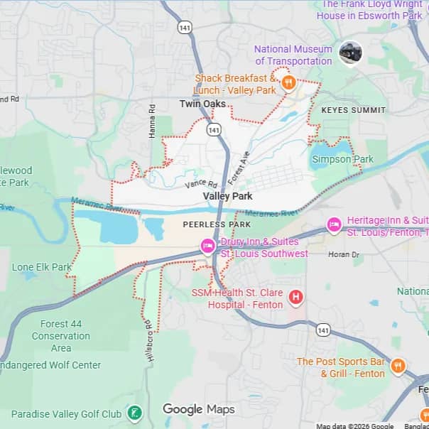 Map of Valley Park, MO