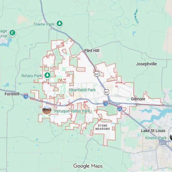 Map of Wentzville, MO