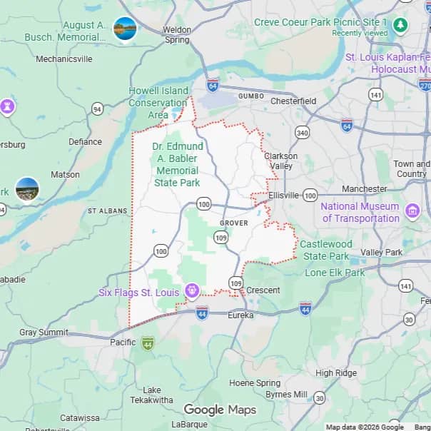Map of Wildwood, MO